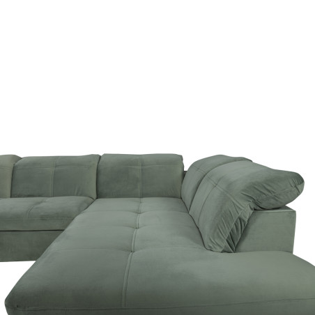 Coltar U Extensibil Sevilia Lux, Dreapta, 6 Locuri, Tetiere Reglabile, Verde, 355 Cm-01