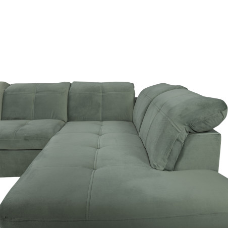 Coltar U Extensibil Sevilia Lux, Dreapta, 6 Locuri, Tetiere Reglabile, Verde, 355 Cm-01