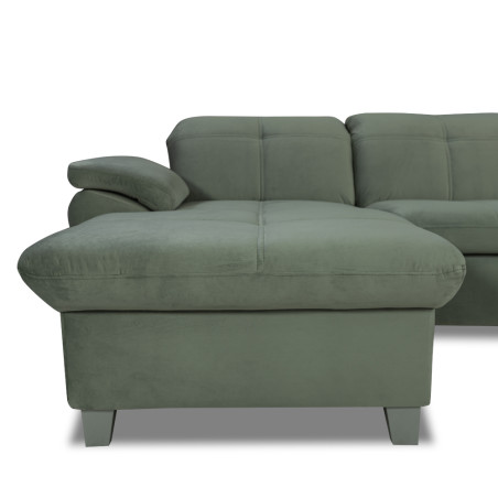 Coltar U Extensibil Sevilia Lux, Dreapta, 6 Locuri, Tetiere Reglabile, Verde, 355 Cm-01