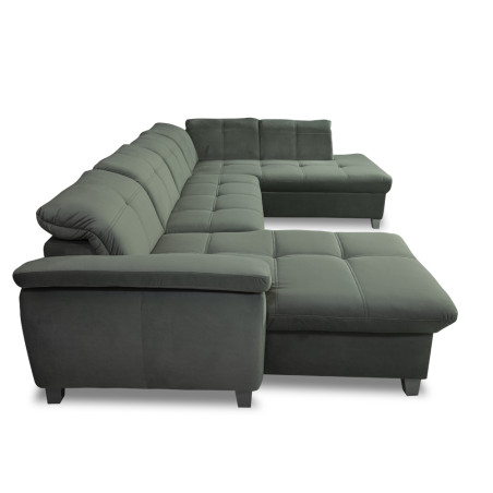 Coltar U Extensibil Sevilia Lux, Dreapta, 6 Locuri, Tetiere Reglabile, Verde, 355 Cm-01