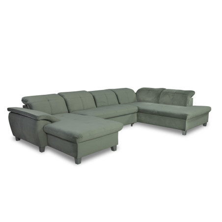 Coltar U Extensibil Sevilia Lux, Dreapta, 6 Locuri, Tetiere Reglabile, Verde, 355 Cm-01