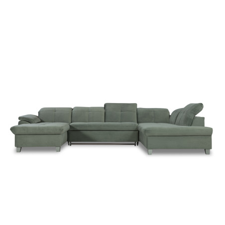 Coltar U Extensibil Sevilia Lux, Dreapta, 6 Locuri, Tetiere Reglabile, Verde, 355 Cm-01