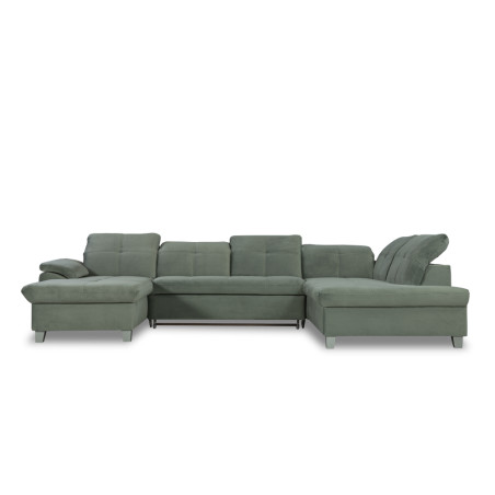 Coltar U Extensibil Sevilia Lux, Dreapta, 6 Locuri, Tetiere Reglabile, Verde, 355 Cm-01