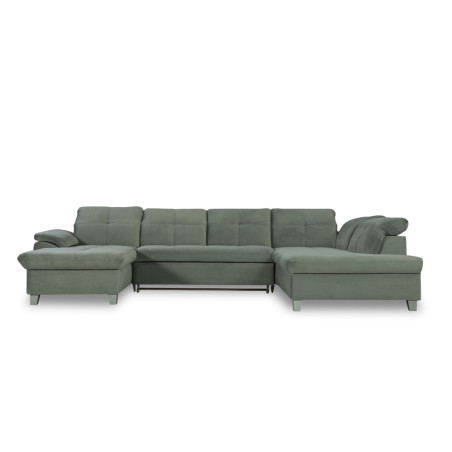 Coltar U Extensibil Sevilia Lux, Dreapta, 6 Locuri, Tetiere Reglabile, Verde, 355 Cm-01