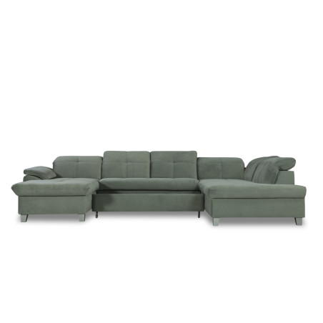 Coltar U Extensibil Sevilia Lux, Dreapta, 6 Locuri, Tetiere Reglabile, Verde, 355 Cm-01