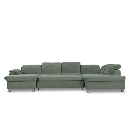 Coltar U Extensibil Sevilia Lux, Dreapta, 6 Locuri, Tetiere Reglabile, Verde, 355 Cm-01