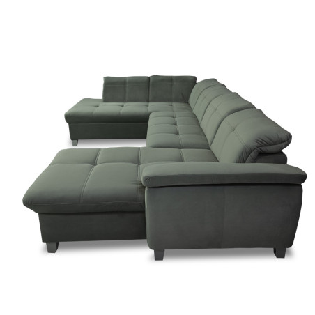 Coltar U Extensibil Sevilia Lux, Stanga, 6 Locuri, Tetiere Reglabile, Verde, 355 Cm-01