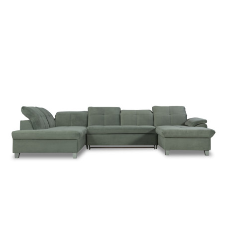 Coltar U Extensibil Sevilia Lux, Stanga, 6 Locuri, Tetiere Reglabile, Verde, 355 Cm-01