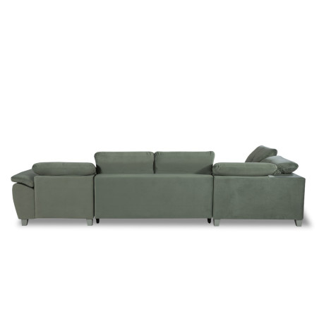Coltar U Extensibil Sevilia Lux, Stanga, 6 Locuri, Tetiere Reglabile, Verde, 355 Cm-01