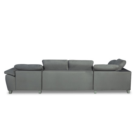 Coltar U Extensibil Sevilia Lux, Stanga, 6 Locuri, Tetiere Reglabile, Gri Deschis, 355 Cm-01