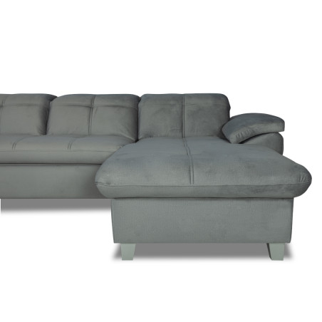 Coltar U Extensibil Sevilia Lux, Stanga, 6 Locuri, Tetiere Reglabile, Gri, 355 Cm-01