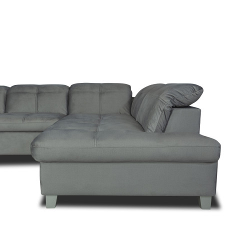 Coltar U Extensibil Sevilia Lux, Dreapta, 6 Locuri, Tetiere Reglabile, Gri Deschis, 355 Cm-01