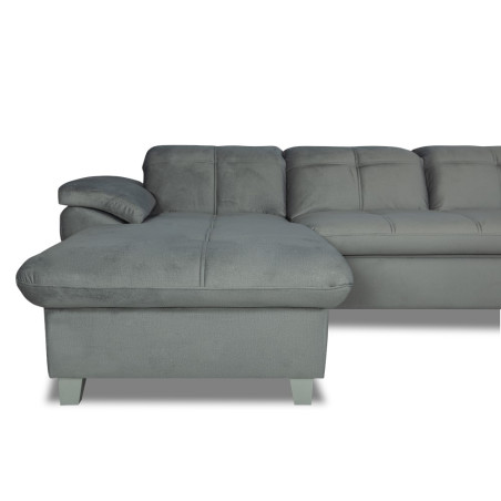 Coltar U Extensibil Sevilia Lux, Dreapta, 6 Locuri, Tetiere Reglabile, Gri Deschis, 355 Cm-01