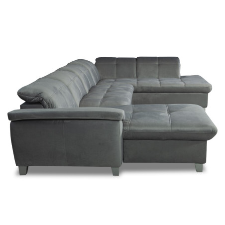 Coltar U Extensibil Sevilia Lux, Dreapta, 6 Locuri, Tetiere Reglabile, Gri Deschis, 355 Cm-01