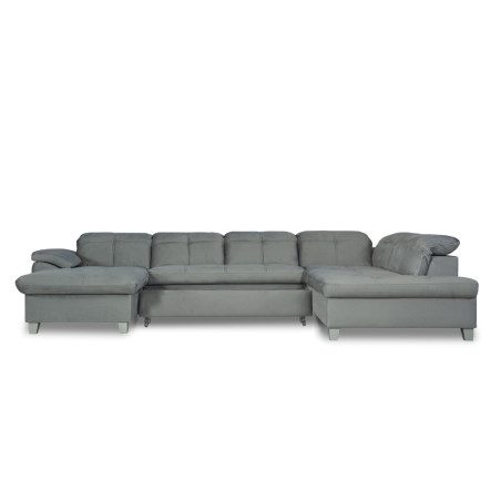 Coltar U Extensibil Sevilia Lux, Dreapta, 6 Locuri, Tetiere Reglabile, Gri Deschis, 355 Cm-01