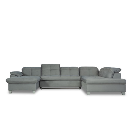 Coltar U Extensibil Sevilia Lux, Dreapta, 6 Locuri, Tetiere Reglabile, Gri Deschis, 355 Cm-01