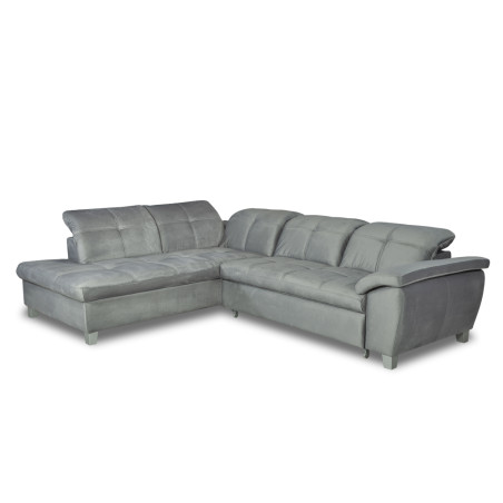 Coltar Extensibil Cu Otoman Mic Stanga Sevilia Lux, 5 Locuri, Tetiere Reglabile, Gri, 280 Cm-01