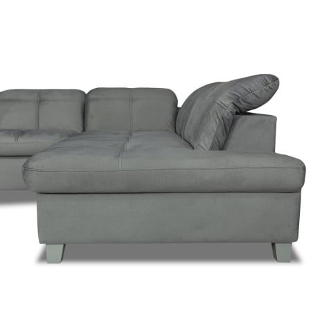 Coltar Extensibil Cu Otoman Mic Dreapta Sevilia Lux, 5 Locuri, Tetiere Reglabile, Gri, 280 Cm-01