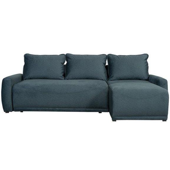 Coltar Extensibil Lea Interschimbabil Stanga/Dreapta, 5 Locuri, Lada Depozitare, Albastru, 256 Cm