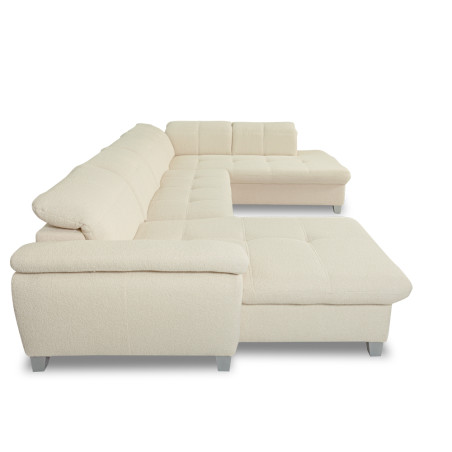 Coltar U Extensibil Sevilia Lux, Dreapta, 6 Locuri, Tetiere Reglabile, Boucle Ivory, 355 Cm-01