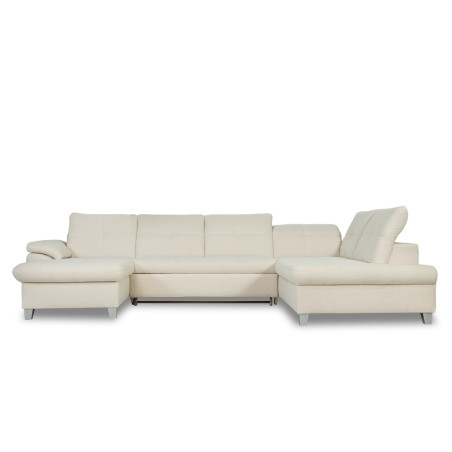 Coltar U Extensibil Sevilia Lux, Dreapta, 6 Locuri, Tetiere Reglabile, Boucle Ivory, 355 Cm-01