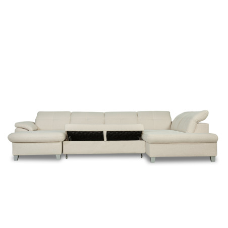 Coltar U Extensibil Sevilia Lux, Dreapta, 6 Locuri, Tetiere Reglabile, Boucle Ivory, 355 Cm-01