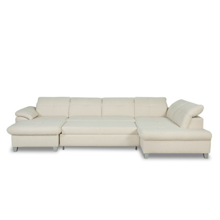 Coltar U Extensibil Sevilia Lux, Dreapta, 6 Locuri, Tetiere Reglabile, Boucle Ivory, 355 Cm-01