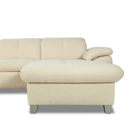 Coltar U Extensibil Sevilia Lux, Stanga, 6 Locuri, Tetiere Reglabile, Boucle Ivory, 355 Cm-01