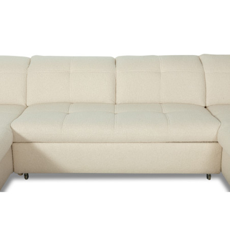 Coltar U Extensibil Sevilia Lux, Stanga, 6 Locuri, Tetiere Reglabile, Boucle Ivory, 355 Cm-01