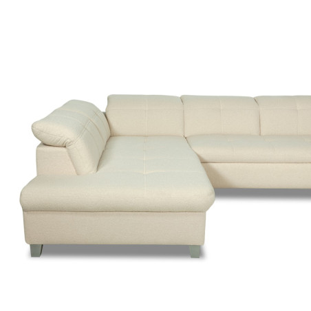 Coltar U Extensibil Sevilia Lux, Stanga, 6 Locuri, Tetiere Reglabile, Boucle Ivory, 355 Cm-01