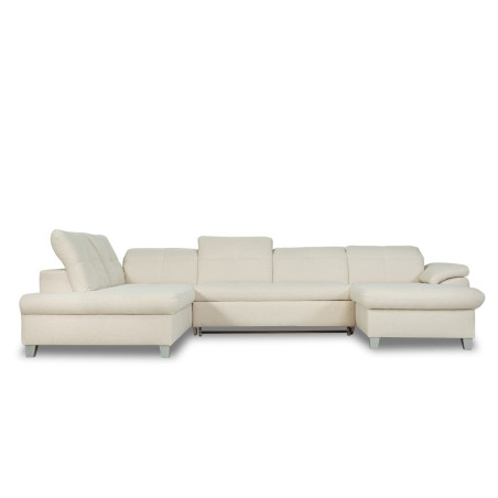 Coltar U Extensibil Sevilia Lux, Stanga, 6 Locuri, Tetiere Reglabile, Boucle Ivory, 355 Cm-01
