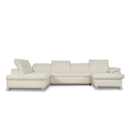 Coltar U Extensibil Sevilia Lux, Stanga, 6 Locuri, Tetiere Reglabile, Boucle Ivory, 355 Cm-01