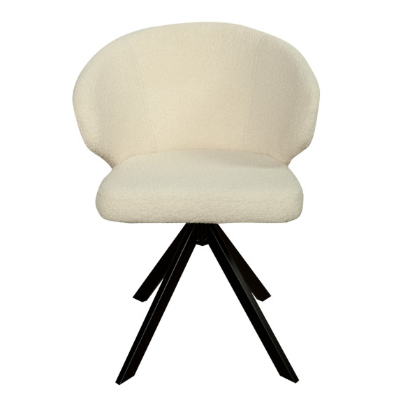 Scaun Rotativ Capri, Picior Metalic,  Ivory, 62 Cm