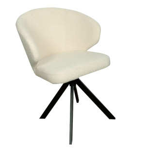 Scaun Rotativ Capri, Picior Metalic,  Ivory, 62 Cm