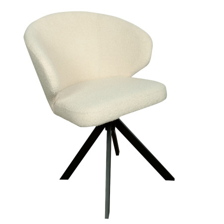 Scaun Rotativ Capri, Picior Metalic,  Ivory, 62 Cm-01