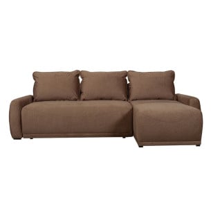 Coltar Extensibil Lea Interschimbabil Stanga/Dreapta, 5 Locuri, Lada Depozitare, Maro 256 Cm