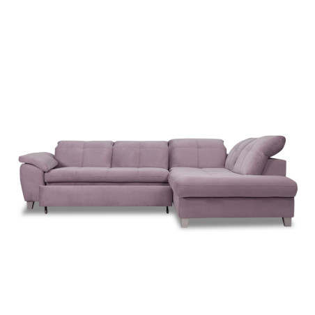 Coltar Extensibil Cu Otoman Mic Dreapta Sevilia Lux, Lada Depozitare, 5 Locuri, Tetiere Reglabile, Lada Depozitare, Roz, 280 Cm-01