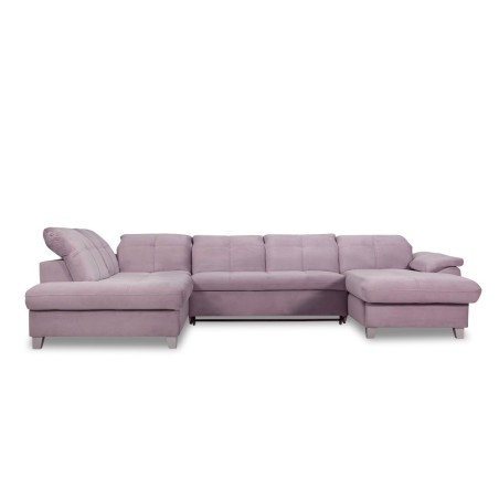 Coltar U Extensibil Sevilia Lux, Stanga, 6 Locuri, Tetiere Reglabile, Lada Depozitare, Roz, 355 Cm-01