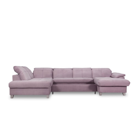 Coltar U Extensibil Sevilia Lux, Stanga, 6 Locuri, Tetiere Reglabile, Lada Depozitare, Roz, 355 Cm-01