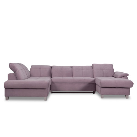 Coltar U Extensibil Sevilia Lux, Stanga, 6 Locuri, Tetiere Reglabile, Lada Depozitare, Roz, 355 Cm-01