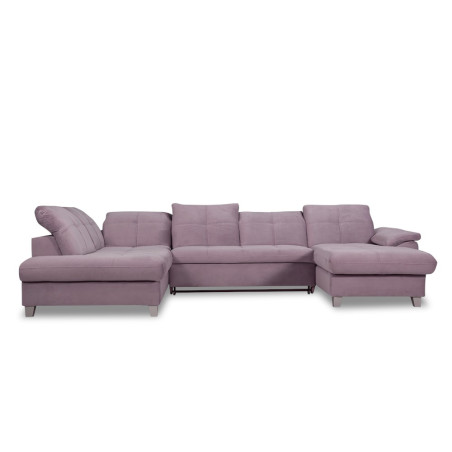Coltar U Extensibil Sevilia Lux, Stanga, 6 Locuri, Tetiere Reglabile, Lada Depozitare, Roz, 355 Cm-01