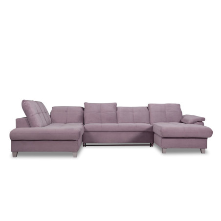 Coltar U Extensibil Sevilia Lux, Stanga, 6 Locuri, Tetiere Reglabile, Lada Depozitare, Roz, 355 Cm-01