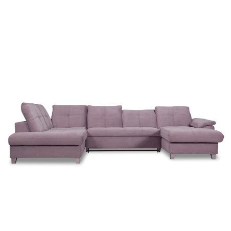 Coltar U Extensibil Sevilia Lux, Stanga, 6 Locuri, Tetiere Reglabile, Lada Depozitare, Roz, 355 Cm-01