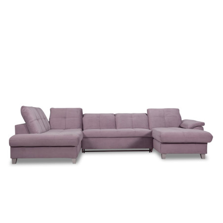 Coltar U Extensibil Sevilia Lux, Stanga, 6 Locuri, Tetiere Reglabile, Lada Depozitare, Roz, 355 Cm-01