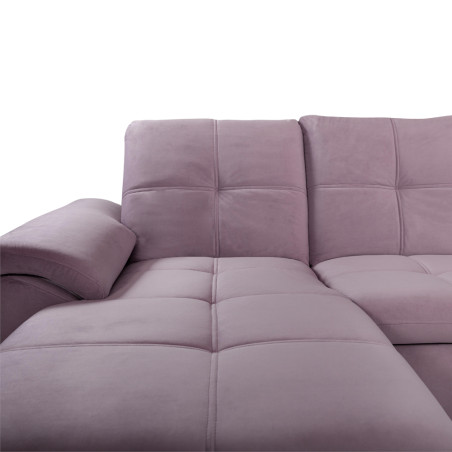 Coltar U Extensibil Sevilia Lux, Dreapta, 6 Locuri, Tetiere Reglabile, Lada Depozitare, Roz, 355 Cm-01