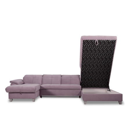 Coltar U Extensibil Sevilia Lux, Dreapta, 6 Locuri, Tetiere Reglabile, Lada Depozitare, Roz, 355 Cm-01