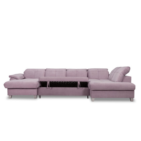 Coltar U Extensibil Sevilia Lux, Dreapta, 6 Locuri, Tetiere Reglabile, Lada Depozitare, Roz, 355 Cm-01