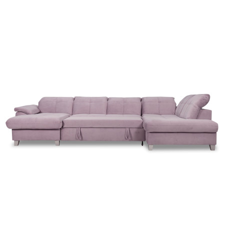 Coltar U Extensibil Sevilia Lux, Dreapta, 6 Locuri, Tetiere Reglabile, Lada Depozitare, Roz, 355 Cm-01
