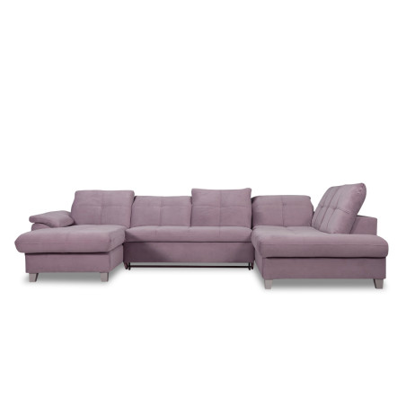 Coltar U Extensibil Sevilia Lux, Dreapta, 6 Locuri, Tetiere Reglabile, Lada Depozitare, Roz, 355 Cm-01