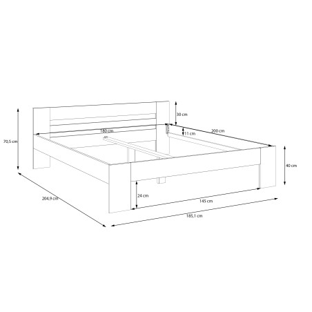 Pat Praktic, Alb Mat, Dimensiune Saltea 180 x 200 Cm-01